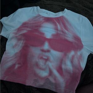 Graphic White and Pink Women's Top